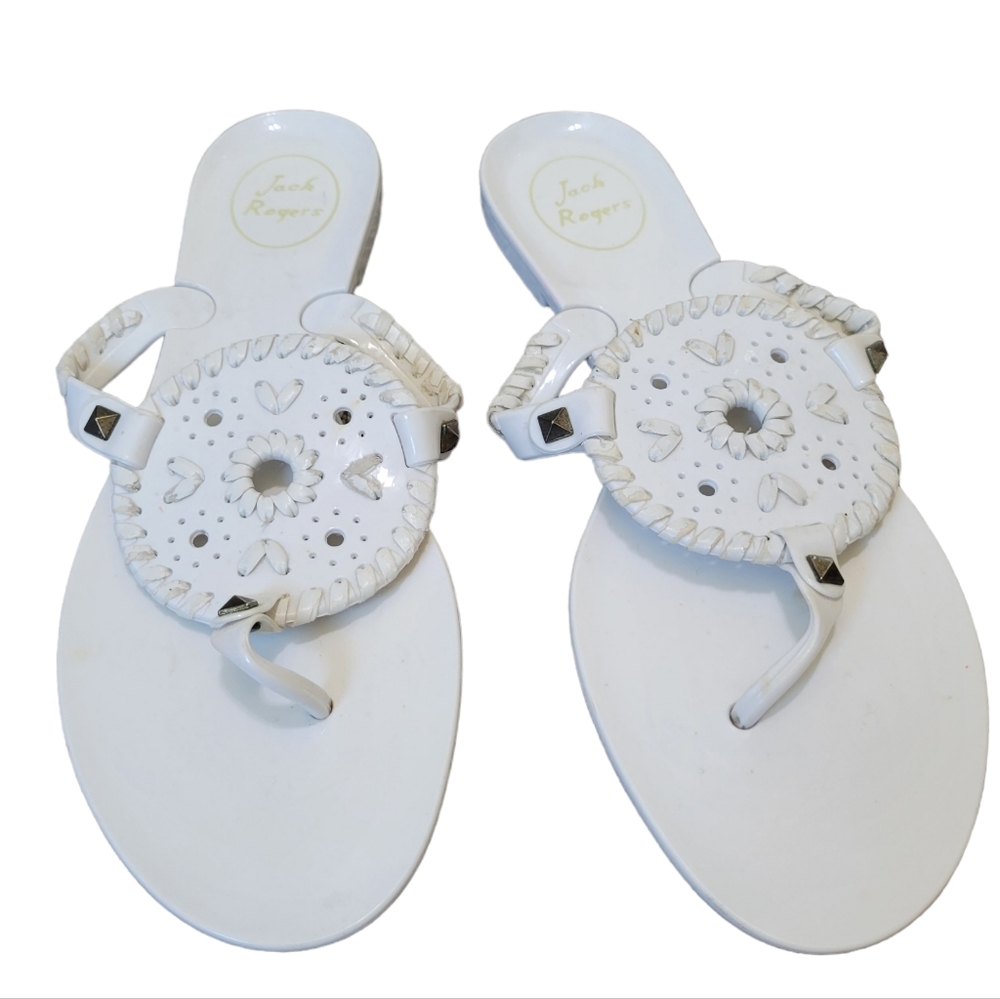 Jack Rogers Georgica Jelly Flip Flop Sandals White